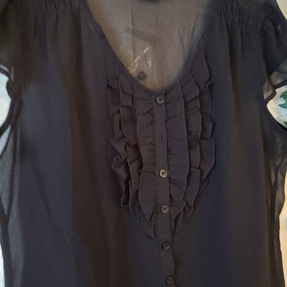 WORGHINGTON Women Ruffle front Blouse L - Picture 2 of 8